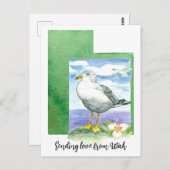 ユタ・カモメ・セゴユリの水から愛を送る ポストカード (正面/裏面)