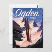 ユタ・スキー・ポスター、オグデン ポストカード (正面/裏面)