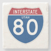 ユタUT I-80の州間幹線道路の盾- ストーンコースター (正面)