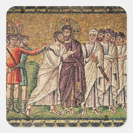 ユダのキス、キリストの生涯の風景 スクエアシール (正面)