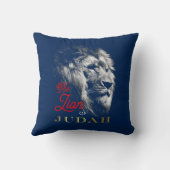 ユダのライオン海軍ブルーレッド金ゴールドクリスチャン クッション (裏面)