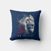 ユダのライオン海軍ブルーレッド金ゴールドクリスチャン クッション (正面)