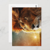 ユダのライオン – ライオン – Rastafari – はがき (正面/裏面)