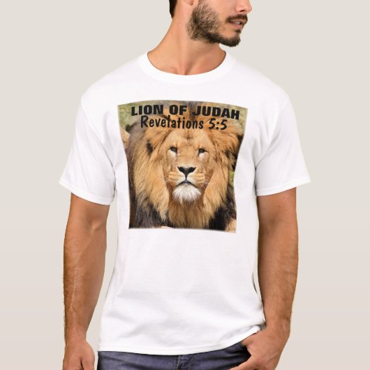 ユダのライオン、啓示5:5、Tシャツ Tシャツ (正面)
