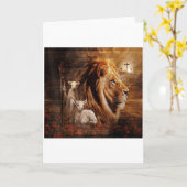 ユダのライオン 羔羊の神 十字架 イエス 光 神 カード (黄色い花)