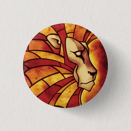 ユダのライオン – Haille Selassie - Rastafari Sticker 缶バッジ (正面)