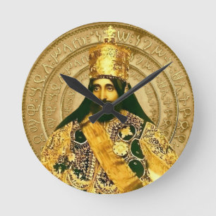 ユダのライオン Jah Army ハイレ・セラシエ ラスタ Roots ラウンド壁時計