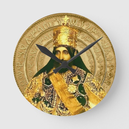 ユダのライオン Jah Army ハイレ・セラシエ ラスタ Roots ラウンド壁時計 (正面)
