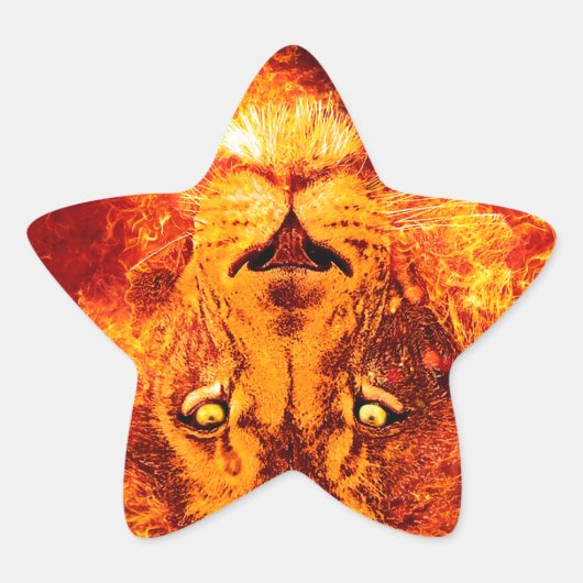 ユダの燃えるようなライオン 星シール (正面)