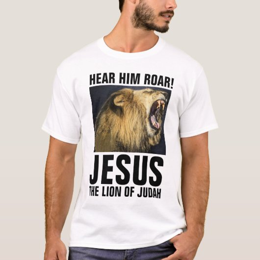 ユダの燃え盛る獅子イエス、Tシャツ Tシャツ (正面)