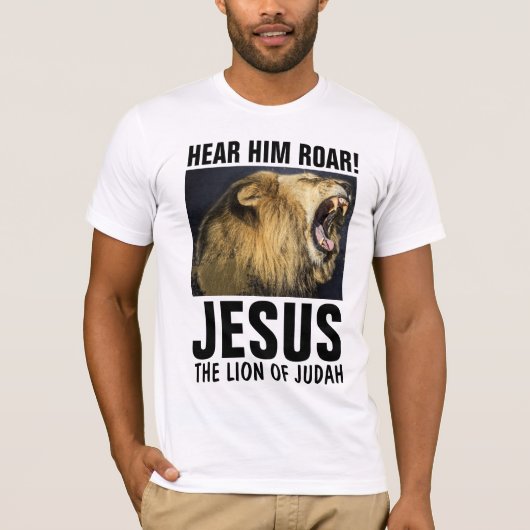 ユダの燃え盛る獅子イエス、Tシャツ Tシャツ (正面)