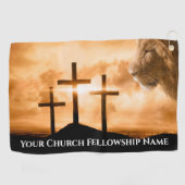 ユダの獅子が教会の牧師を越える ゴルフタオル (横)