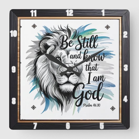 ユダの獅子である スクエア壁時計 (正面)