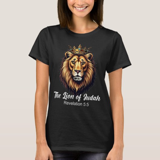 ユダの獅子王の黙示録5:5 Tシャツ (正面)