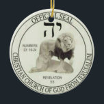 ユダの獅子 セラミックオーナメント<br><div class="desc">ユダの獅子はキリスト（雄の獅子）とその教会（雌の獅子）を代表し、その衣服を行う忠実な者の夫と妻を代表する。これは、聖書的な聖書によって定義されたエルサレムのオリジナルキリスト教の神の教会を支持または属するメンバーのための公式の印でもある。それは天国と地球の間のユダヤ教キリスト教、ユダヤ教キリスト教、ユダヤ教キリスト教、そして神の教会のための勇気、名誉、成功を表している。</div>