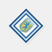 ユダの紋章の獅子エルサレム・ヘブライ スタンダードカクテルナプキン (角)