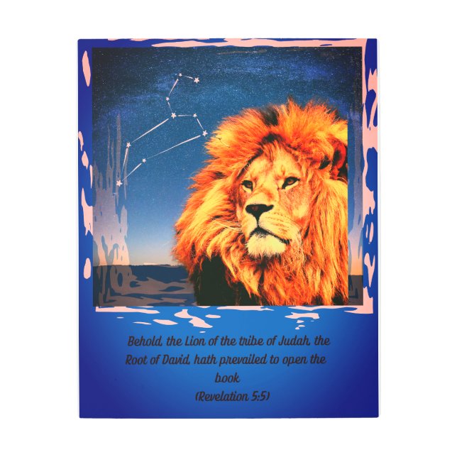 ユダの部族の獅子 – 黙示録5:5 メタルプリント (正面)