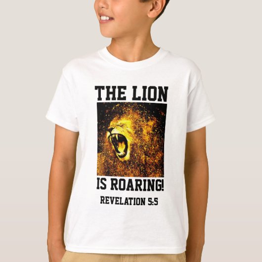 ユダのTシャツのイエズス華の燃えるライオン Tシャツ (正面)