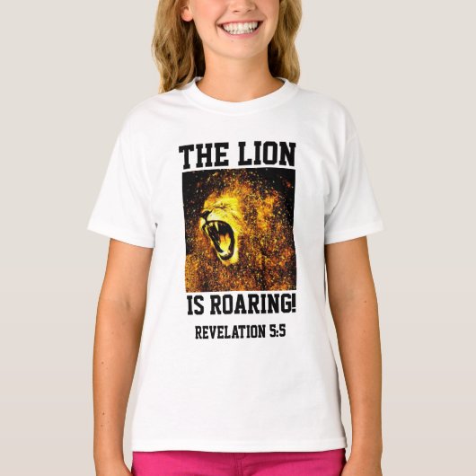 ユダのTシャツのイエズス華の燃えるライオン Tシャツ (正面)