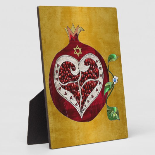 ユダイカポメグラネートハートハヌカロシュハシャナ フォトプラーク (側面)