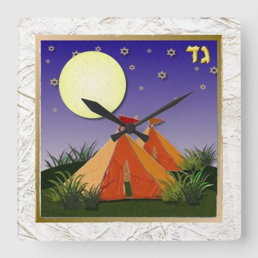 ユダイカ12部族イスラエルガド スクエア壁時計 (正面)