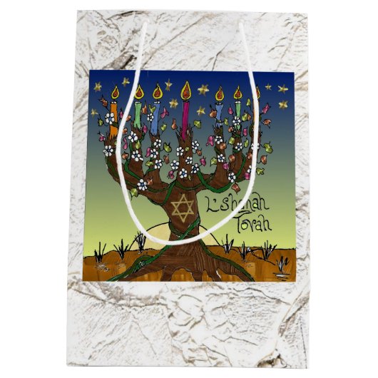 ユダカ12部族イスラエルのアートパネル抱き枕 ミディアムペーパーバッグ (裏面)