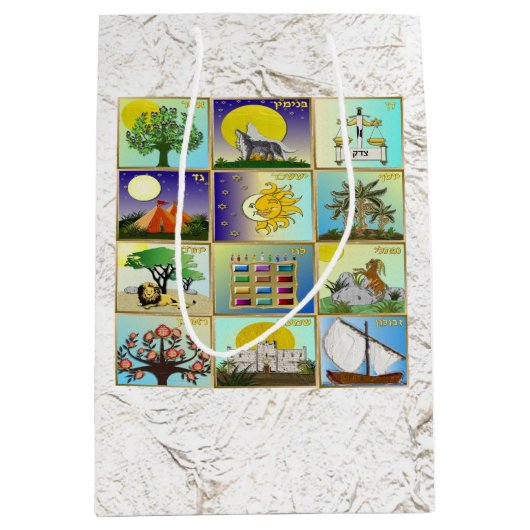 ユダカ12部族イスラエルのアートパネル抱き枕 ミディアムペーパーバッグ (正面)