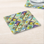 ユダカ12部族イスラエル美術プリント スクエアペーパーコースター (アングル)