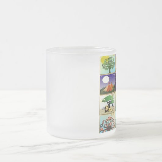 ユダカ12部族イスラエル美術プリント フロストグラスマグカップ (中央)