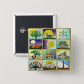 ユダカ12部族イスラエル美術プリント 缶バッジ (正面&裏面)