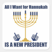 ユダヤおもしろいアンチトランプ政治ハヌカー スクエアシール (正面)