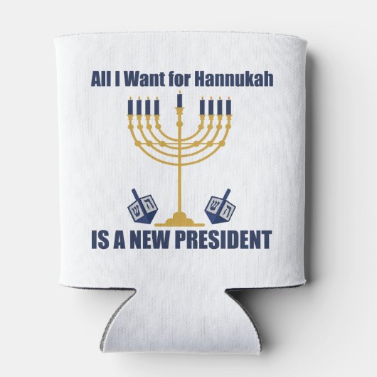 ユダヤおもしろいアンチトランプ政治ハヌカー 缶クーラー (裏面)