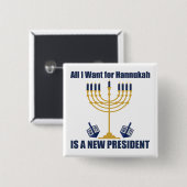 ユダヤおもしろいアンチトランプ政治ハヌカー 缶バッジ (正面&裏面)