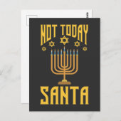 ユダヤおもしろい人のクリスマスは今日ではないサンタハヌカー ポストカード (正面/裏面)
