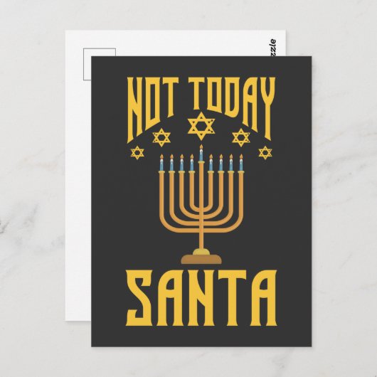 ユダヤおもしろい人のクリスマスは今日ではないサンタハヌカー ポストカード (正面/裏面)
