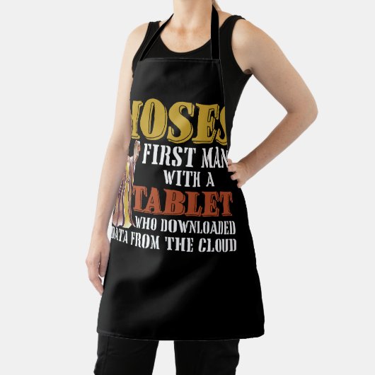 ユダヤおもしろい人の過越のモーセのタブレットData Cloud Comp エプロン (インサイチュ)
