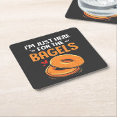 ユダヤのベーグル料理を食べに来たばかりだ スクエアペーパーコースター (アングル)