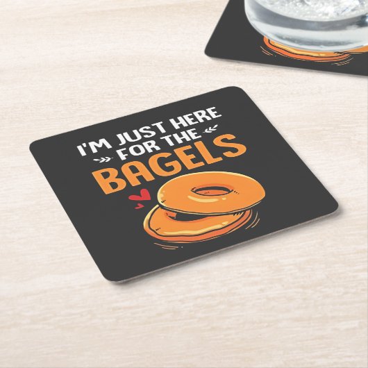 ユダヤのベーグル料理を食べに来たばかりだ スクエアペーパーコースター (アングル)