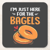 ユダヤのベーグル料理を食べに来たばかりだ スクエアペーパーコースター (正面)
