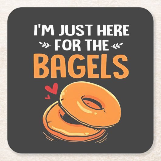 ユダヤのベーグル料理を食べに来たばかりだ スクエアペーパーコースター (正面)