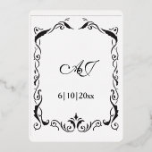 ユダヤの旋回フレーム結婚のフォイル招待状 箔招待状 (裏面)