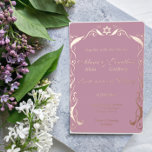 ユダヤの旋回フレーム結婚のフォイル招待状 箔招待状<br><div class="desc">ユダヤ人の渦巻きチュパ結婚フレームのホイル招待状。</div>