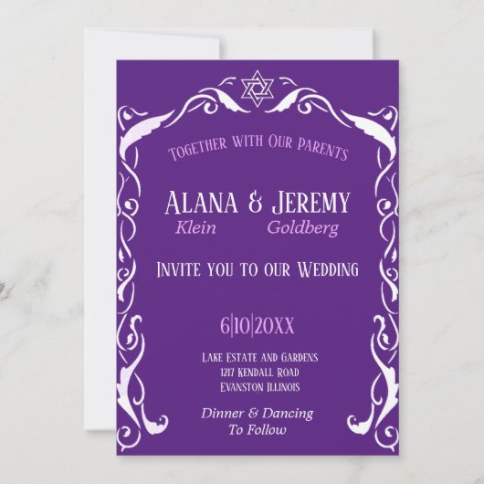 ユダヤの旋回フレ結婚ーム 招待状 (正面)