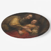 『ユダヤの花嫁』(レンブラント) ペーパープレート (アングル)