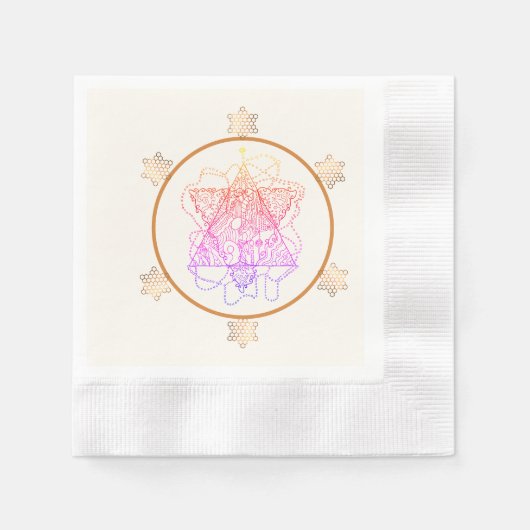 ユダヤエレガントカラフルスター紙 縁ありカクテルナプキン (正面)