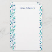 ユダヤパーソナライズされた星 便箋 (正面/裏面)