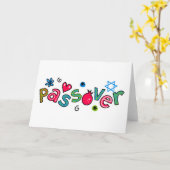 ユダヤフェスティバルの過越文字挨拶 カード (黄色い花)