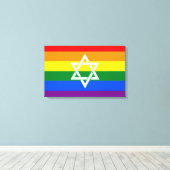 ユダヤプライド絵画国旗 キャンバスプリント (インサイチュ (ウッドフロア))