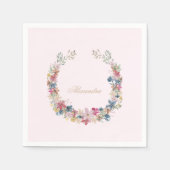 ユダヤベビーかわいらしフィールド花金ゴールド色 スタンダードカクテルナプキン (正面)