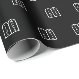 ユダヤモダン人のトーラ白黒パタエレガントーン ラッピングペーパー